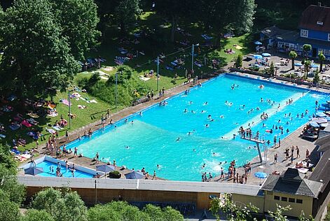 Luftbild Freibad Mylau