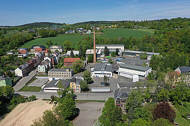 Blick auf das Gelände des Gewerbeparks Mylau