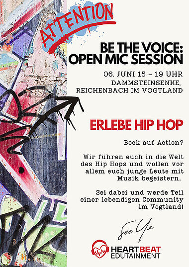 Plakat Erlebe am 6. Juni Hip Hop