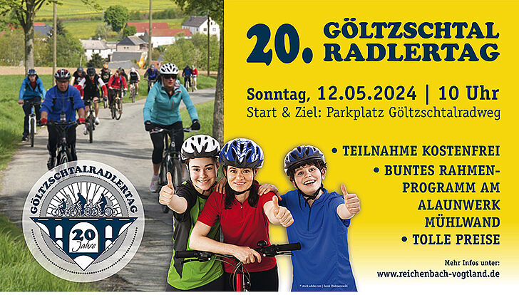 20. Göltzschtalradlertag am 12. Mai, Start 10 Uhr am Wanderparkplatz Alaunwerk