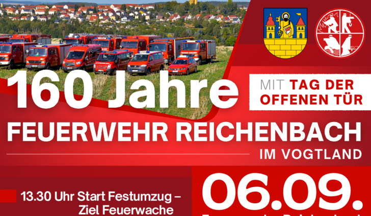 Plakat 160 Jahre Feuerwehr Reichenbach