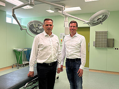Ingmar Wegner, Geschäftsführer Viselle MVZ Augenzentren Mitteldeutschland GmbH, und Dr. Kilian Lange, Krankenhauseigentümer KL Real Estate Ingmar Wegner, Geschäftsführer Viselle MVZ Augenzentren Mitteldeutschland GmbH, und Dr. Kilian Lange, Krankenhauseigentümer KL Real Estate
