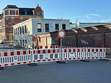 Einfahrt von der Zwickauer Straße auf die Stockmannstraße nicht mehr möglich Einfahrt von der Zwickauer Straße auf die Stockmannstraße nicht mehr möglich