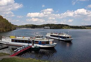 Steamboat tour on the Pöhl Dam