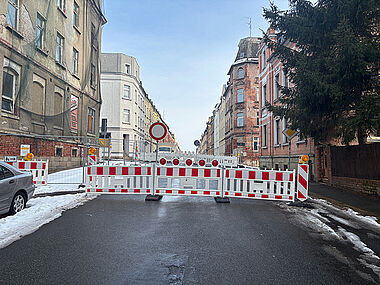 Sperrung Kreuzungsbereich Bebelstraße/Liebaustraße