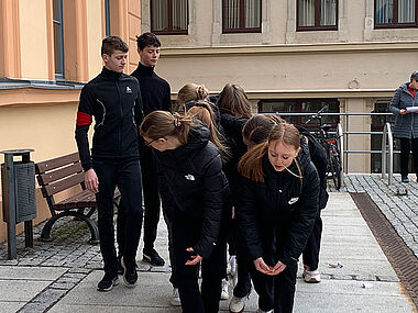 Rathaus, szenische Darstellung der Ereignisse des 21. März